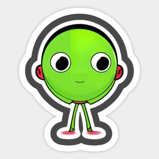 Little Green Martian Sticker